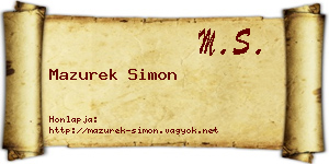 Mazurek Simon névjegykártya
